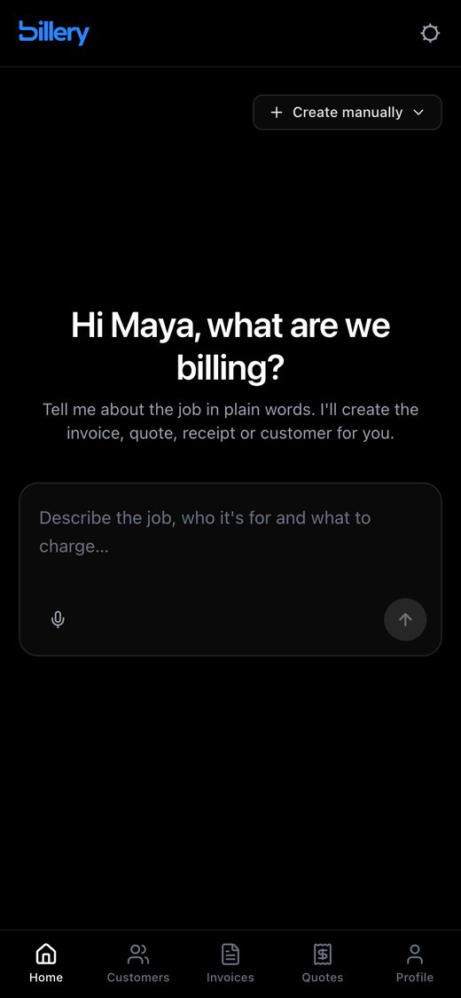 Billery home on a phone